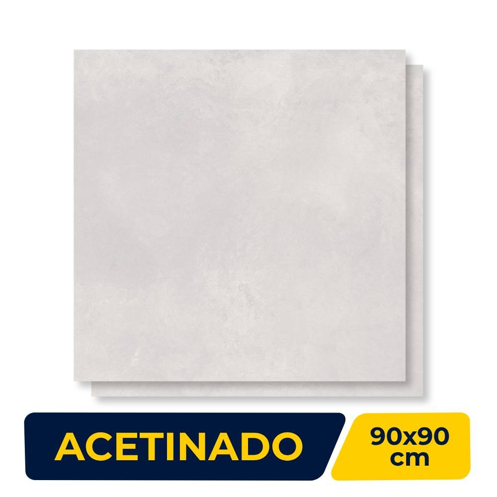 Porcelanato Acetinado 90x90cm Caixa 2,43m² Delta Obelisco Off White Retificado - 2906