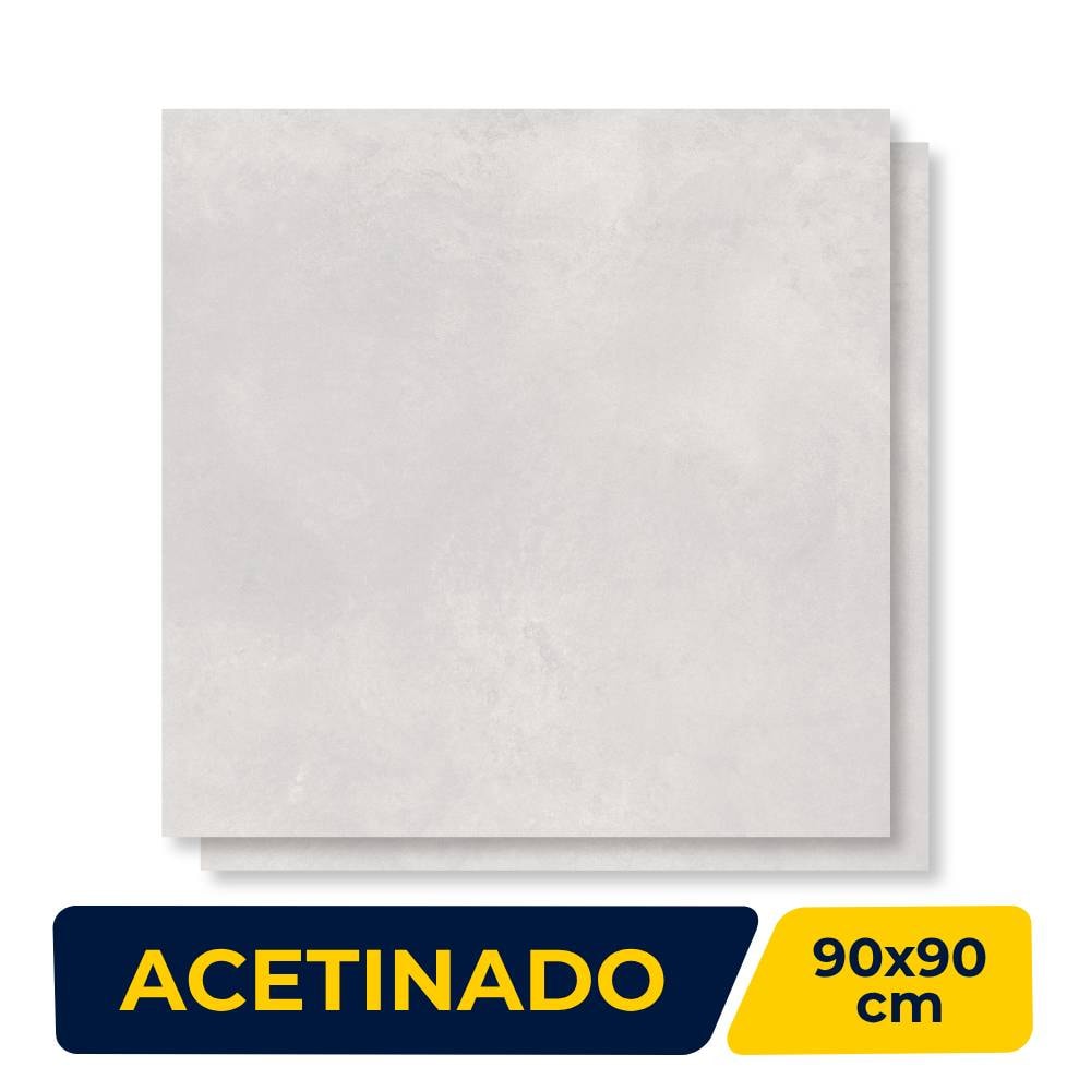 Porcelanato Acetinado 90x90cm Caixa 2,43m² Delta Obelisco Off White Retificado - 2906-A