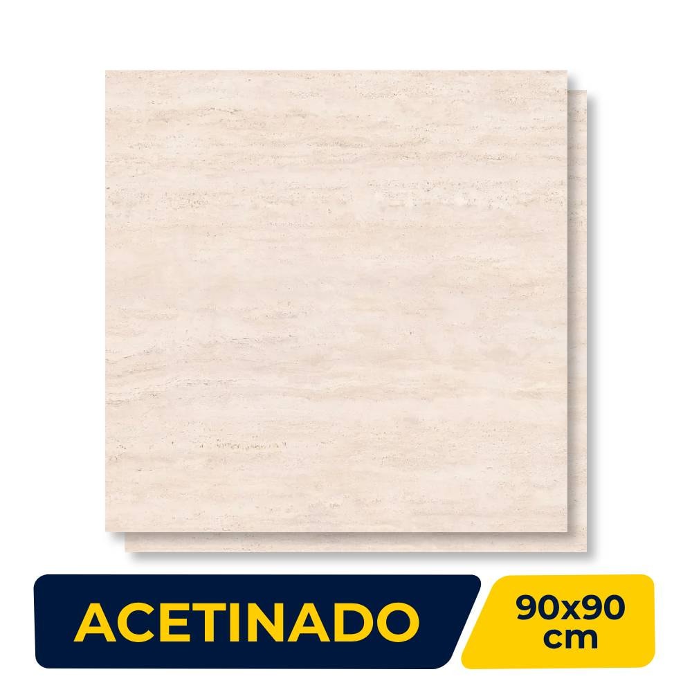 Porcelanato Acetinado 90x90cm Caixa 2,43m² Delta Romano Avena Retificado - 3000