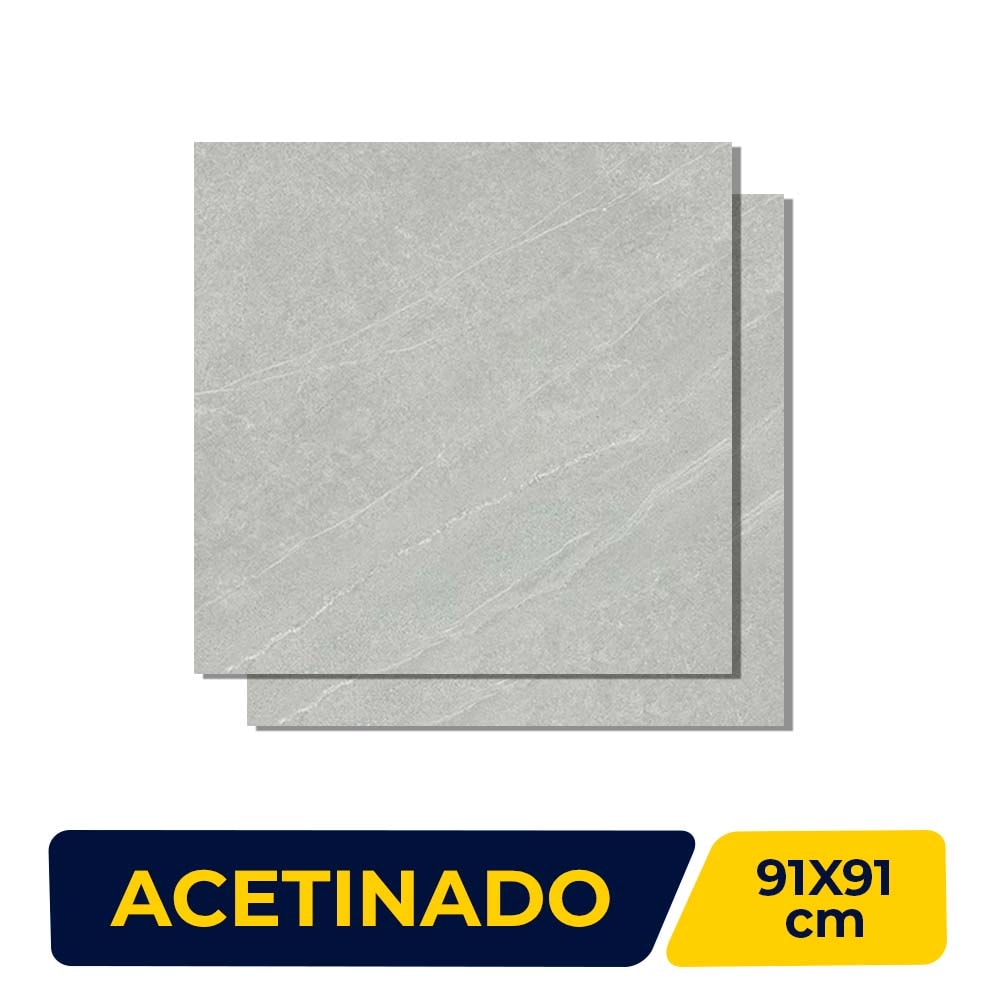 Porcelanato Acetinado 91x91cm Caixa 2,48m² Savane Piasentina Gray Retificado