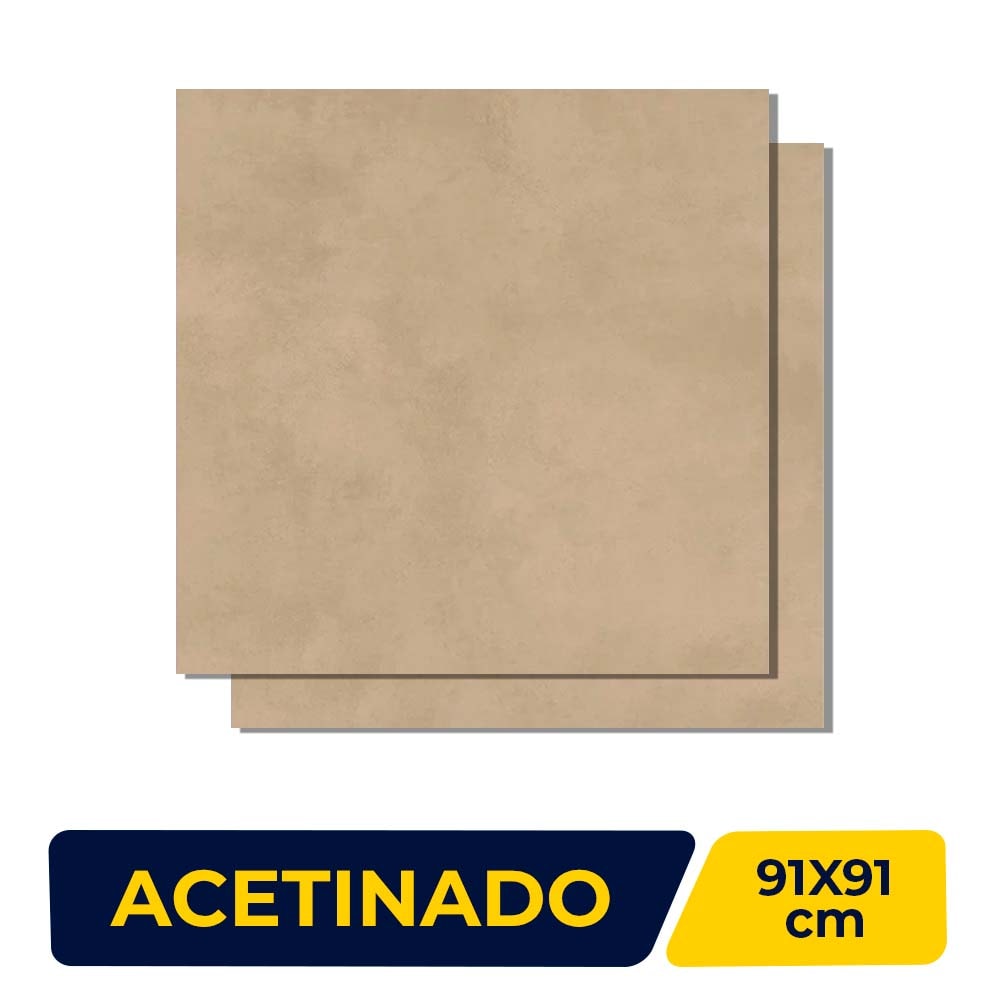 Porcelanato Acetinado 91x91cm Caixa 2,48m² Savane Urban Cappuccino Retificado