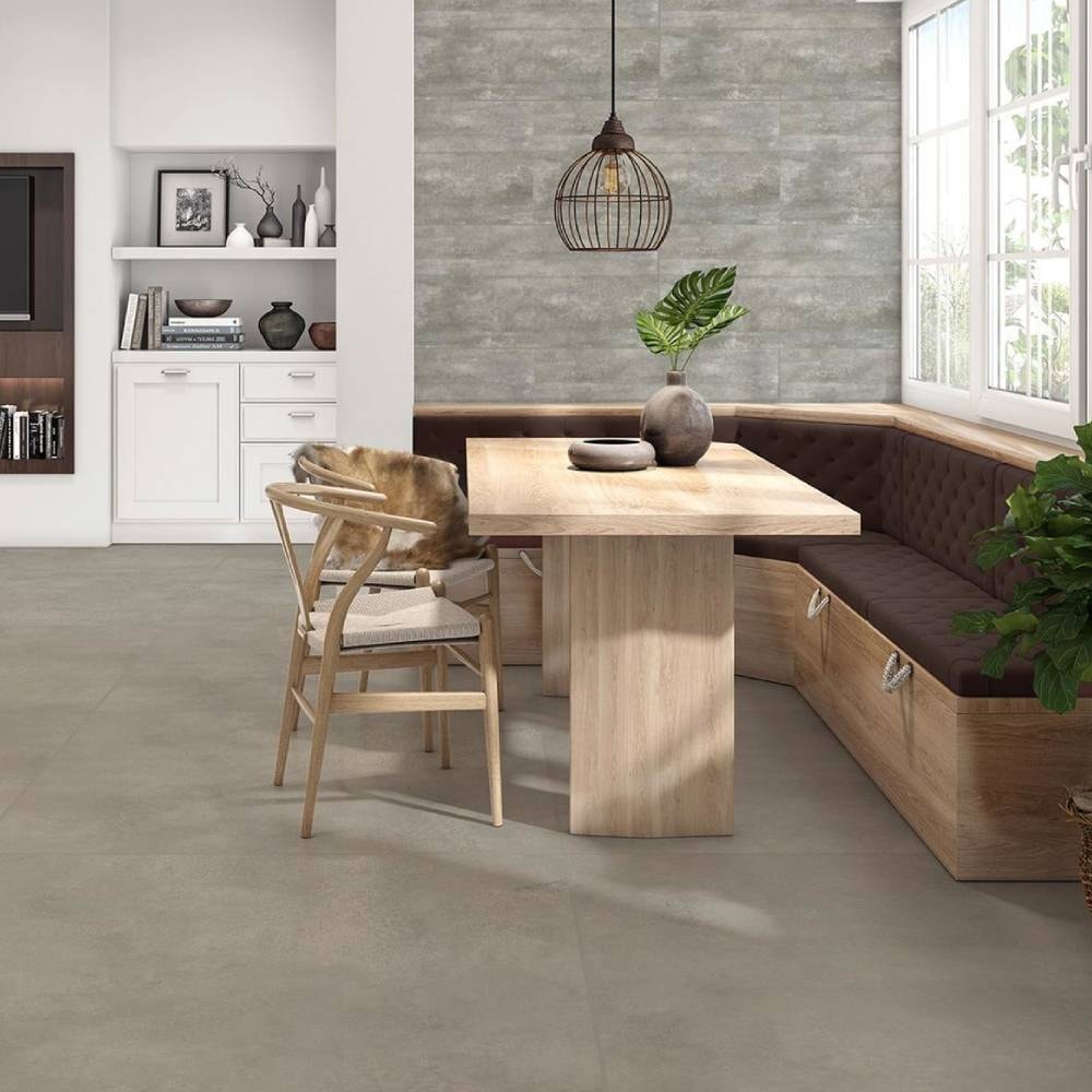 Porcelanato Acetinado 91x91cm Caixa 2,48m² Savene Urban Cinza Retificado