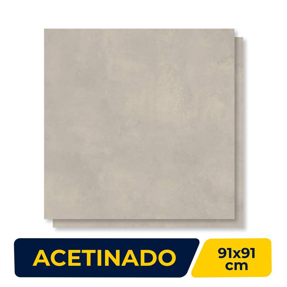 Porcelanato Acetinado 91x91cm Caixa 2,48m² Savene Urban Cinza Retificado