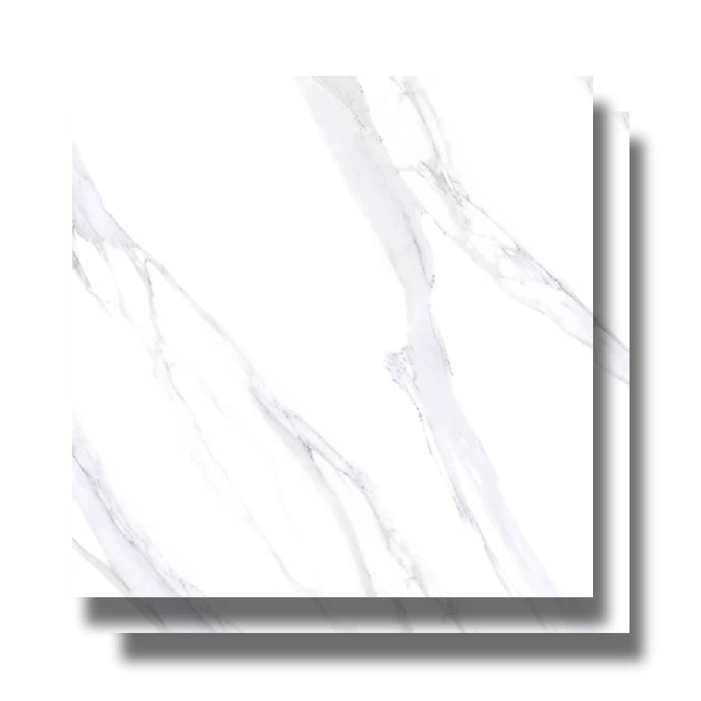 Porcelanato Acetinado 92x92cm Caixa 1,69m² Villagres Bianco Carrara Retificado - 920024