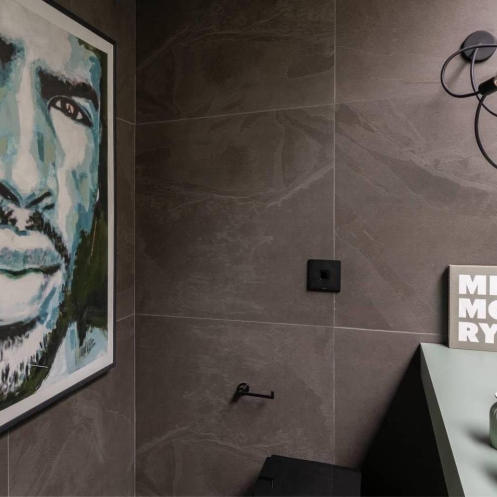 Porcelanato Acetinado 92x92cm Caixa 1,69m² Villagres Black Stone Retificado - 920002