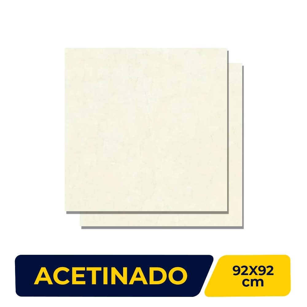 Porcelanato Acetinado 92x92cm Caixa 1,69m² Villagres Crema Marmo Retificado - 920029