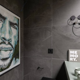 Porcelanato Acetinado 92x92cm Caixa 2,54m² Villagres Black Stone Retificado - 920002