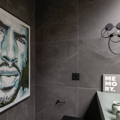 Porcelanato Acetinado 92x92cm Caixa 2,54m² Villagres Black Stone Retificado - 920002