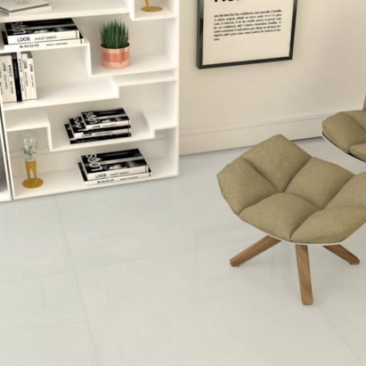 Porcelanato Acetinado 92x92cm Caixa 2,54m² Villagres Copan Off White Retificado - 920010