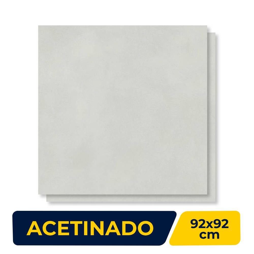 Porcelanato Acetinado 92x92cm Caixa 2,54m² Villagres Copan Off White Retificado - 920010