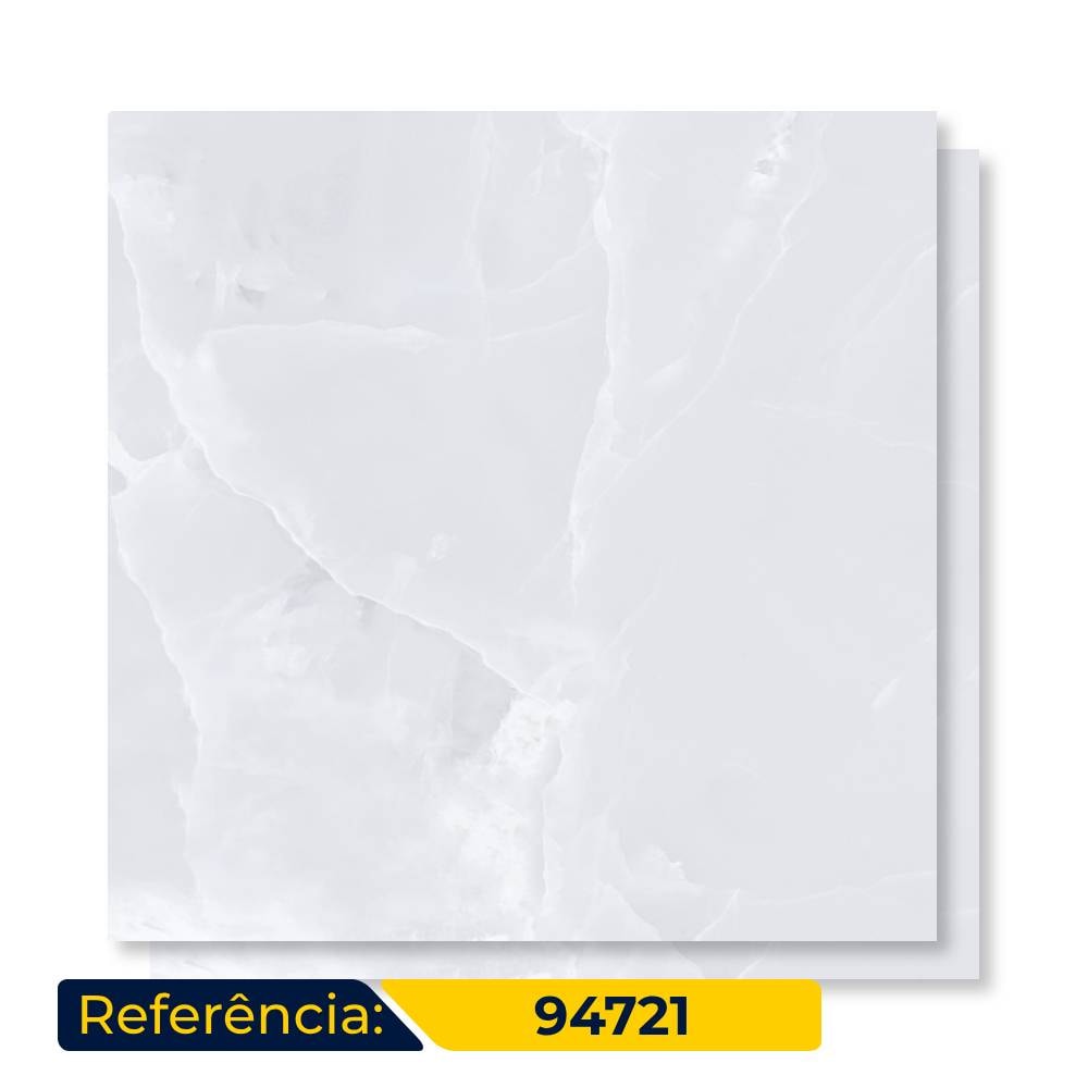 Porcelanato Acetinado 94x94cm Caixa 2,65m² Castelli Bianco Onice Satiny Retificado - 94721