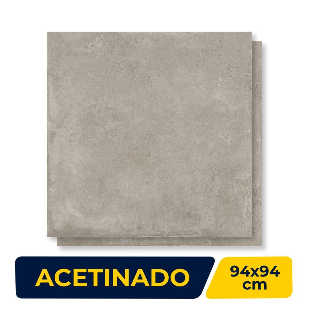 Porcelanato Acetinado 94x94cm Caixa 2,65m² Castelli Castel Gray Satiny Retificado - 94732