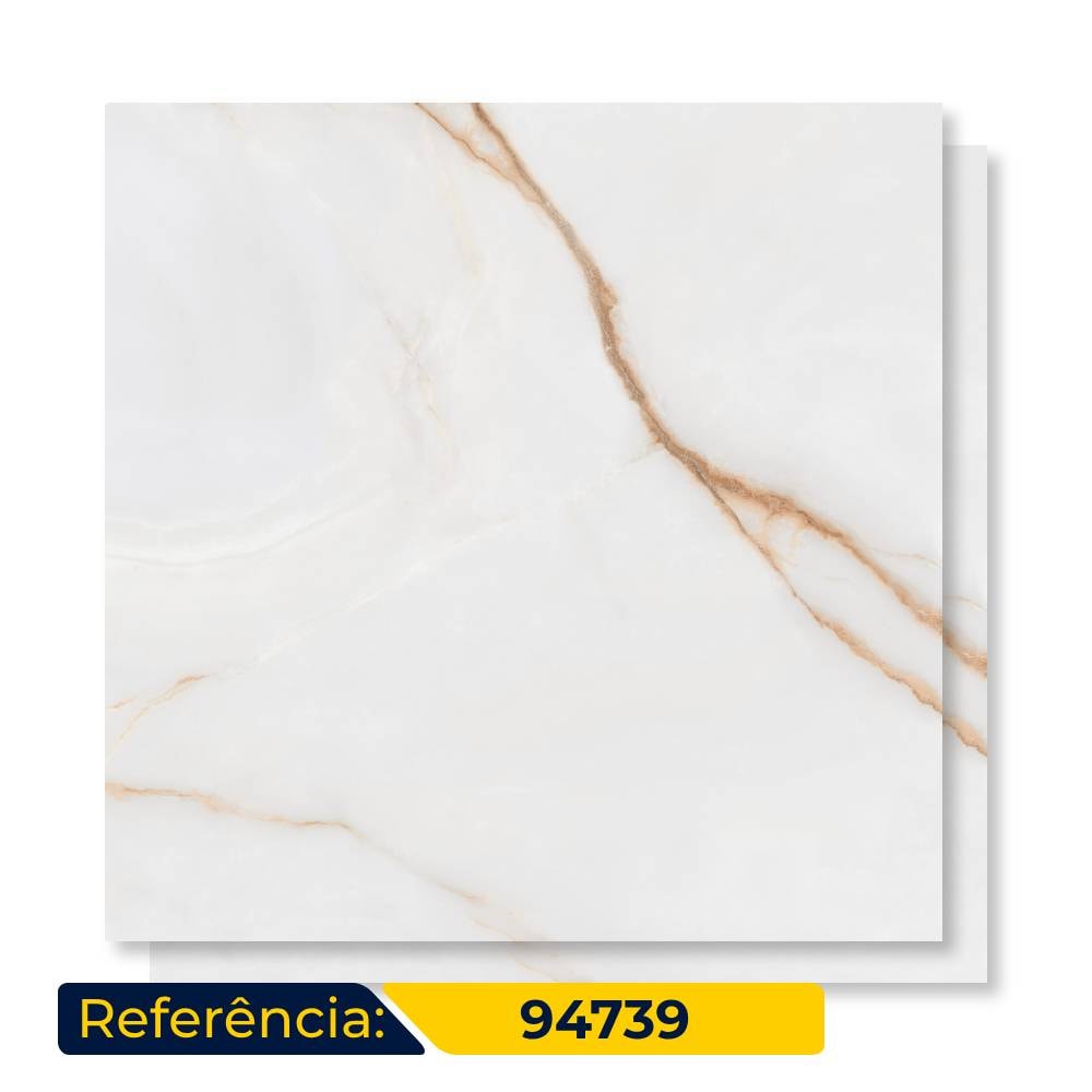 Porcelanato Acetinado 94x94cm Caixa 2,65m² Castelli Cristallo Satiny Retificado - 94739