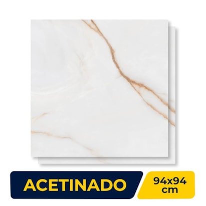 Porcelanato Acetinado 94x94cm Caixa 2,65m² Castelli Cristallo Satiny Retificado - 94739