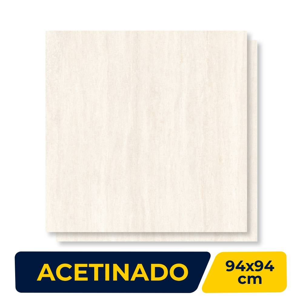 Porcelanato Acetinado 94x94cm Caixa 2,65m² Castelli Travertino Bali Satiny Retificado - 94741