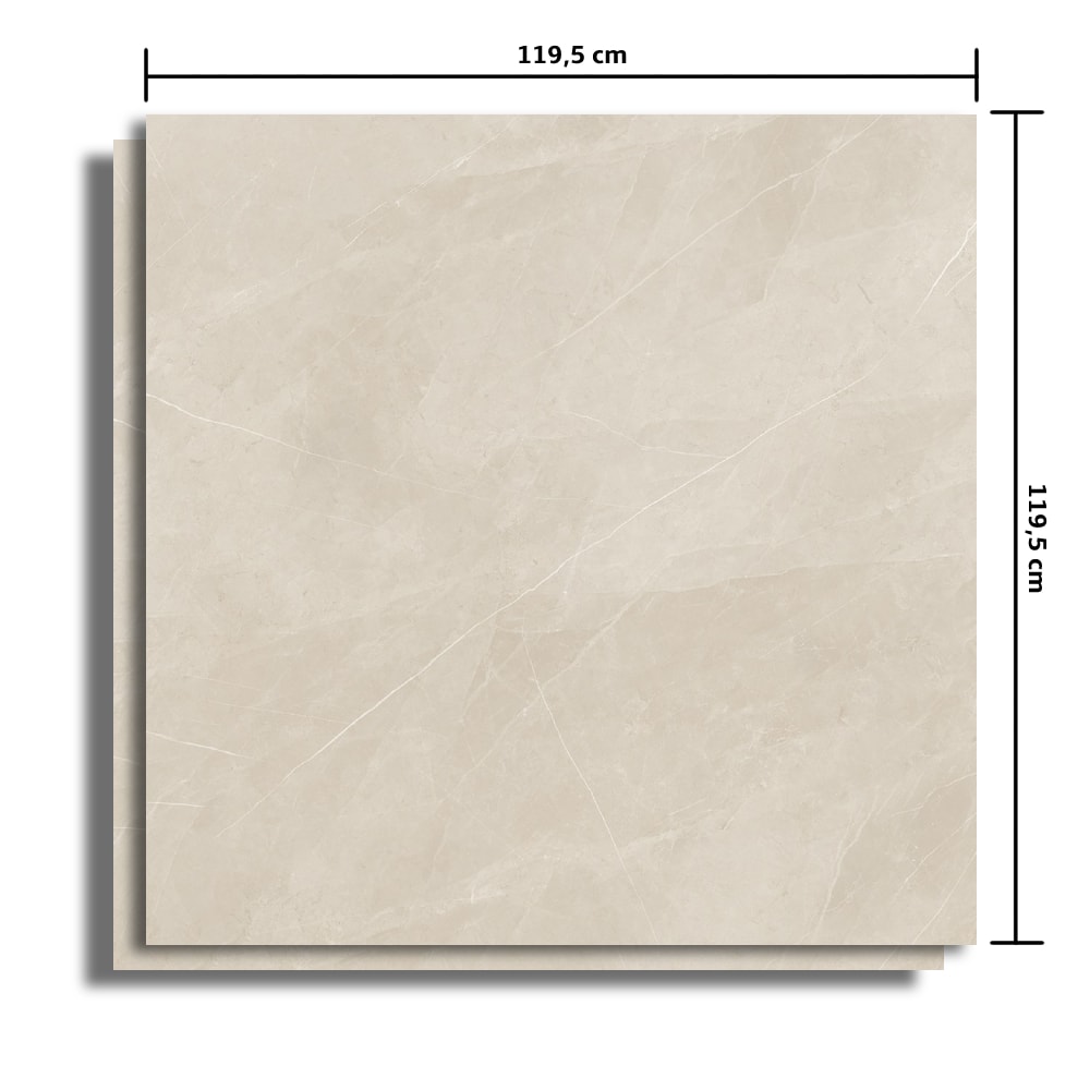 Porcelanato Acetinado Bege 120x120cm Caixa 2,85m² Retificado Incepa - INC04DO0016