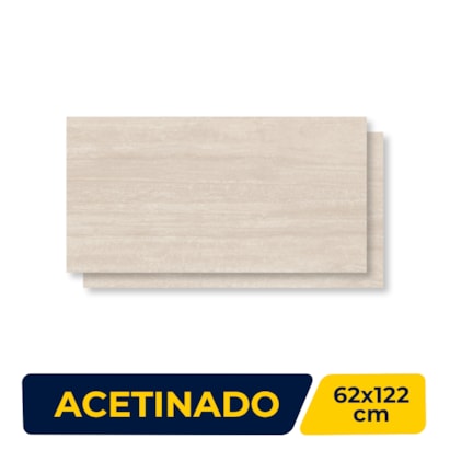 Porcelanato Acetinado Castelli 62x122cm Gran Travertino Cream Retificado - CT620694