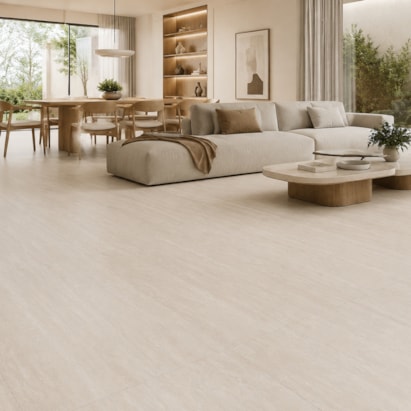 Porcelanato Acetinado Castelli 62x122cm Gran Travertino Cream Retificado - CT620694