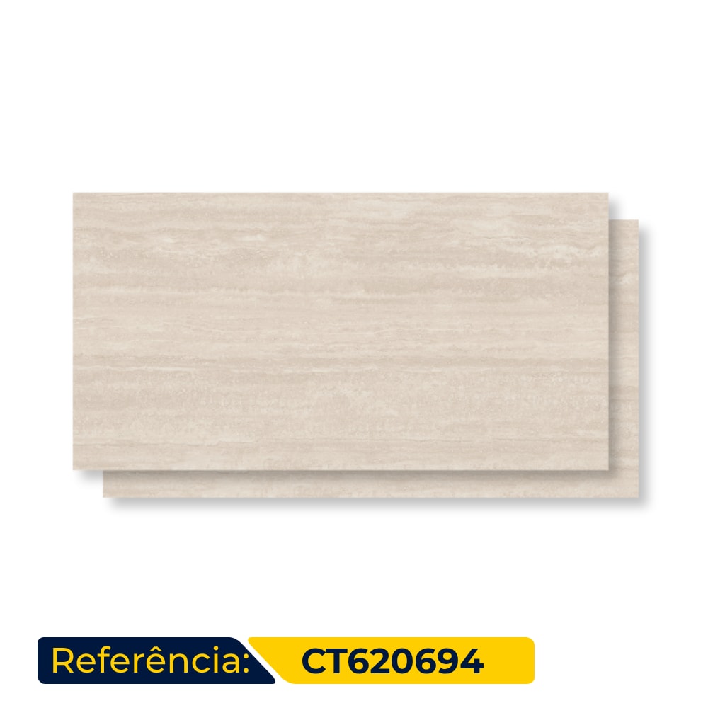 Porcelanato Acetinado Castelli 62x122cm Gran Travertino Cream Retificado - CT620694