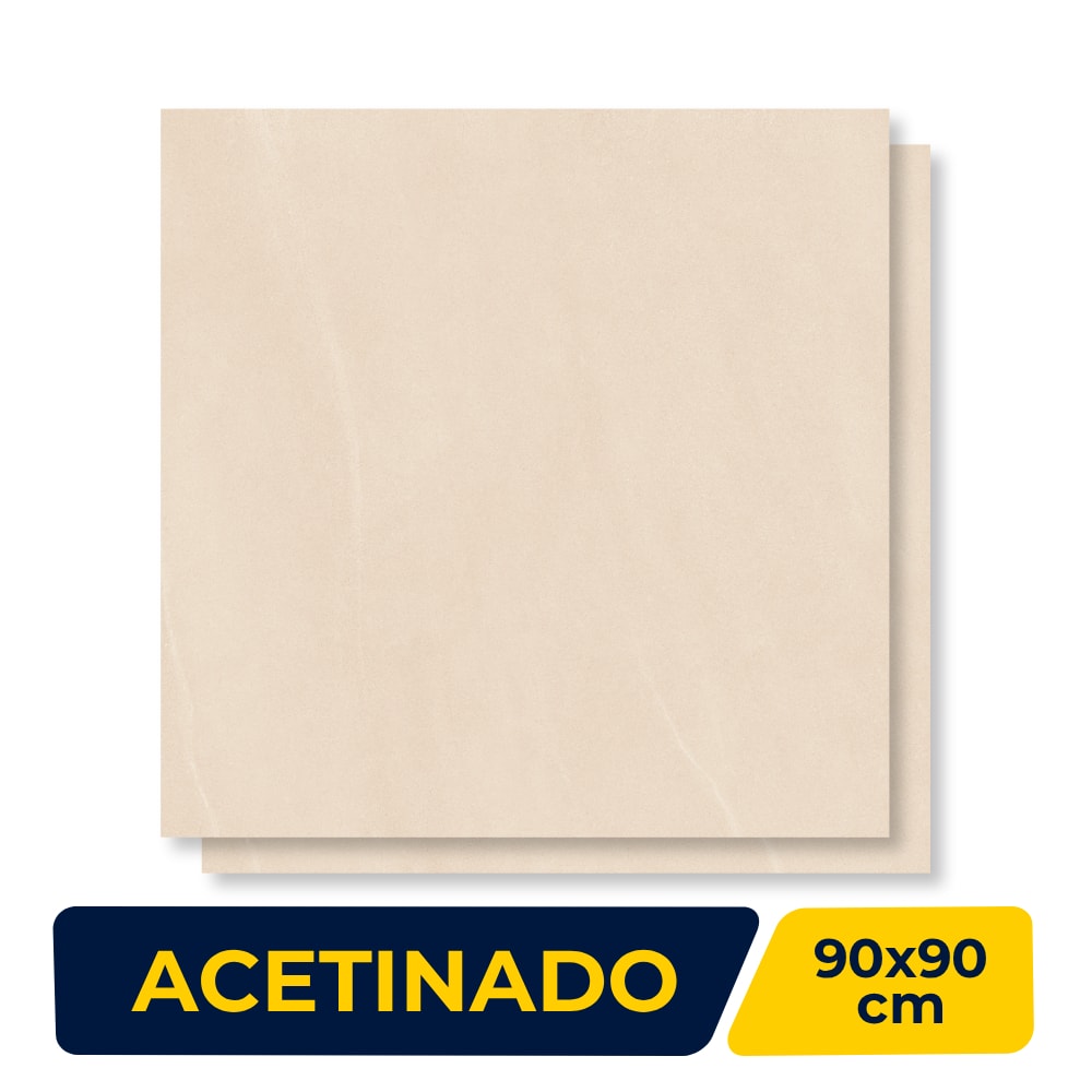 Porcelanato Acetinado Castelli 90x90cm Basalto Beige Retificado - 900743