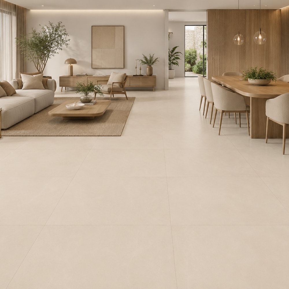 Porcelanato Acetinado Castelli 90x90cm Basalto Beige Retificado - 900743