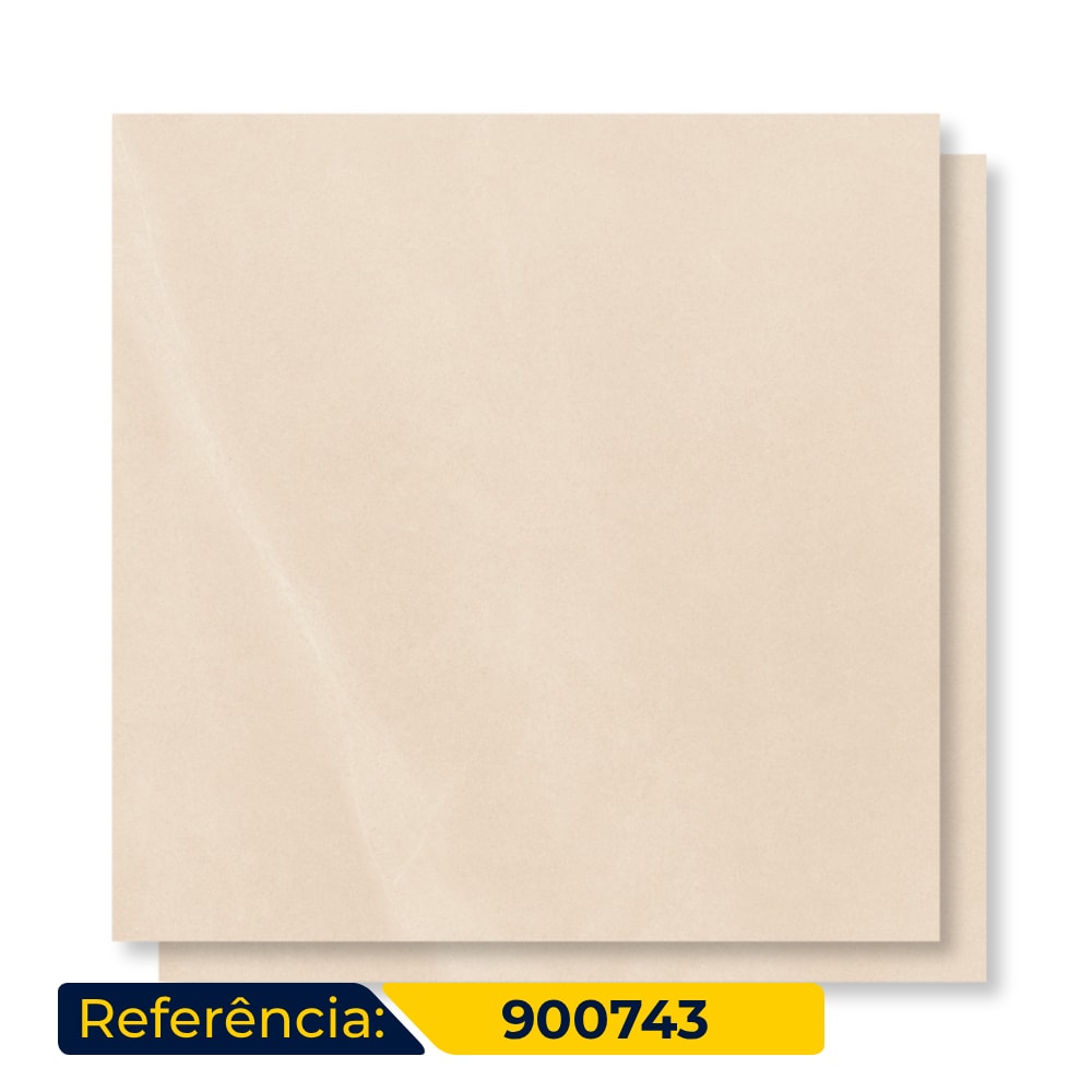 Porcelanato Acetinado Castelli 90x90cm Basalto Beige Retificado - 900743