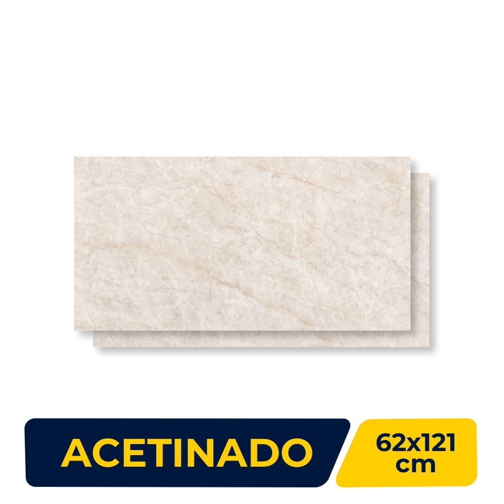Porcelanato Acetinado Damme 62x121cm Taj Mahal Retificado - AR12325