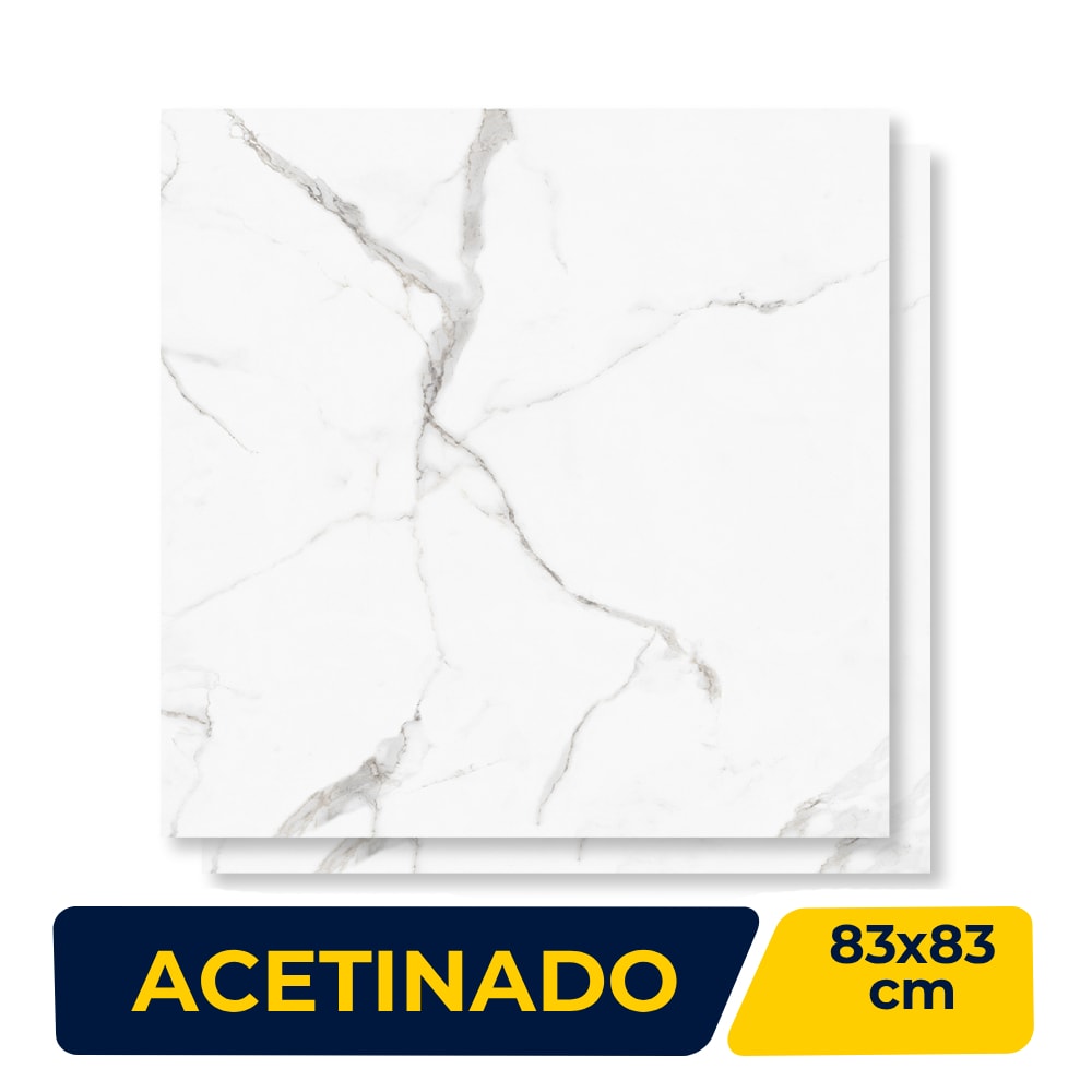 Porcelanato Acetinado Damme 83x83cm Calacata Retificado - AR83002