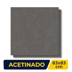 Porcelanato Acetinado Damme 83x83cm Cimento Carbono Retificado - AR83137