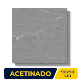 Porcelanato Acetinado Delta 90x90cm Armani Grigio Retificado - 3004