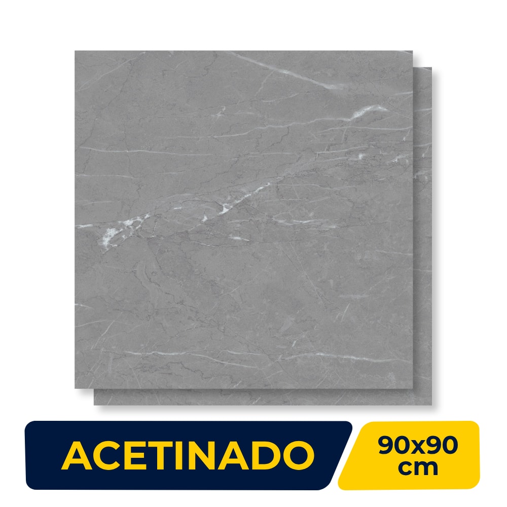 Porcelanato Acetinado Delta 90x90cm Armani Grigio Retificado - 3004