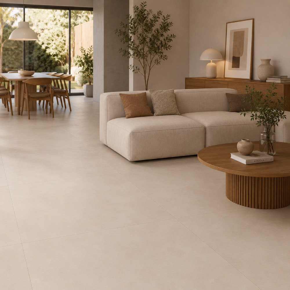 Porcelanato Acetinado Eliane 90x90cm Munari Marfim Retificado - 8070188