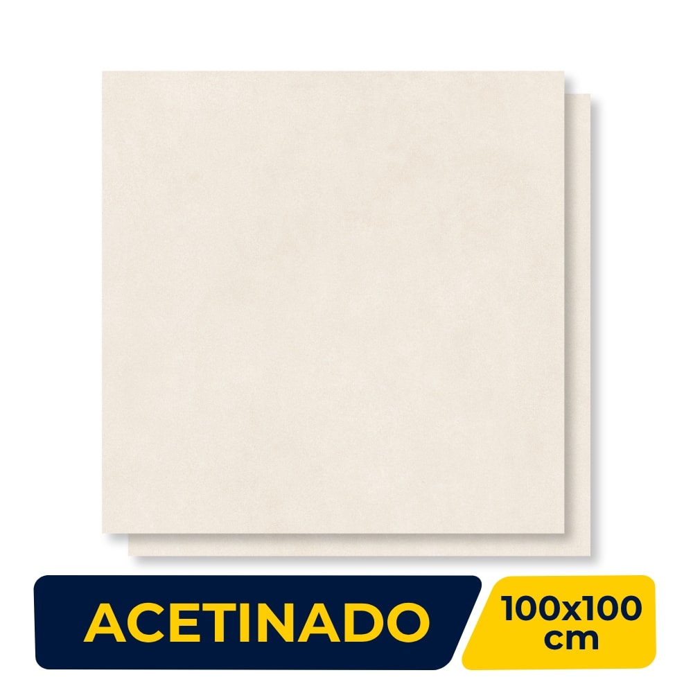 Porcelanato Acetinado Embramaco 100x100cm Berlin Off White Satiny Retificado - VUE10001