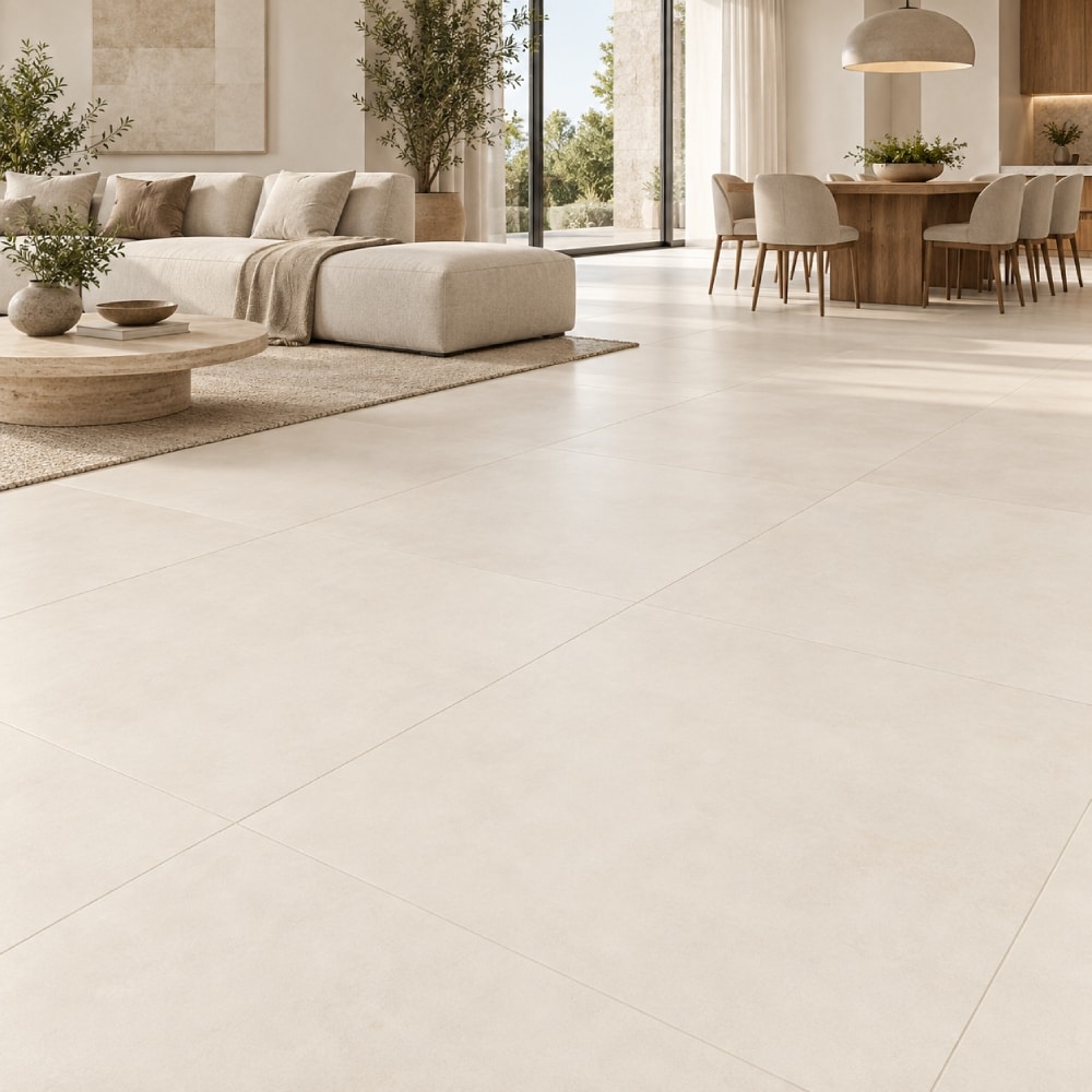 Porcelanato Acetinado Embramaco 100x100cm Berlin Off White Satiny Retificado - VUE10001