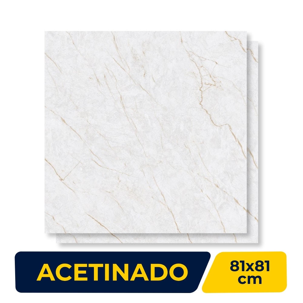 Porcelanato Acetinado Gaudi 81x81cm Aurum Ice Endless Retificado - 86881