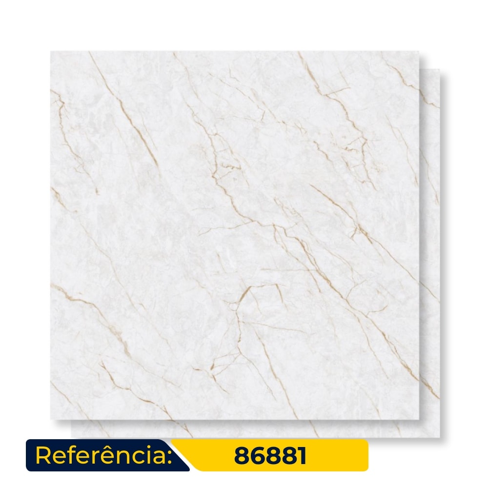 Porcelanato Acetinado Gaudi 81x81cm Aurum Ice Endless Retificado - 86881