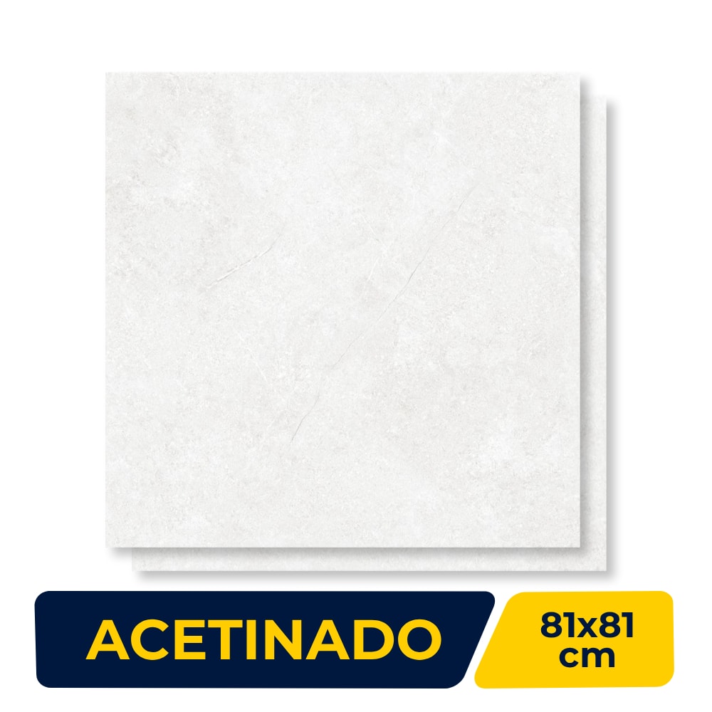 Porcelanato Acetinado Gaudi 81x81cm Majestic White Retificado - 84411