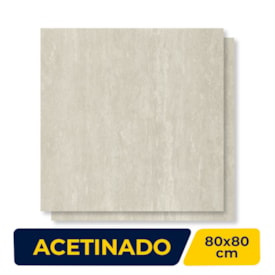 Porcelanato Acetinado Incepa 80x80cm Travertino Pérola Retificado - INC04FN0011