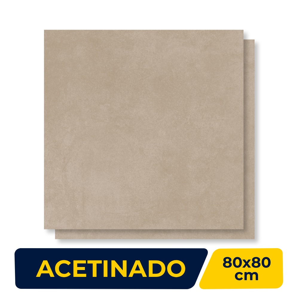 Porcelanato Acetinado Incepa 80x80cm Vita Bege Retificado - INC04FN0002