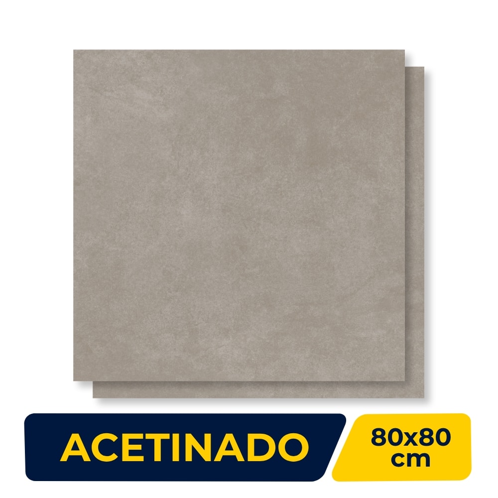 Porcelanato Acetinado Incepa 80x80cm Vita Gris Retificado - INC04FN0001