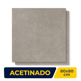 Porcelanato Acetinado Incepa 80x80cm Vita Gris Retificado - INC04FN0001