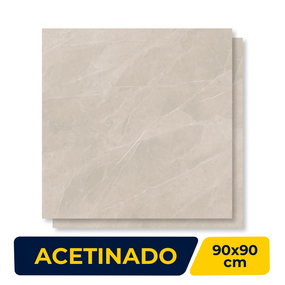 Porcelanato Acetinado Incepa 90x90cm Ortiz Bege Retificado - INC04DI0030