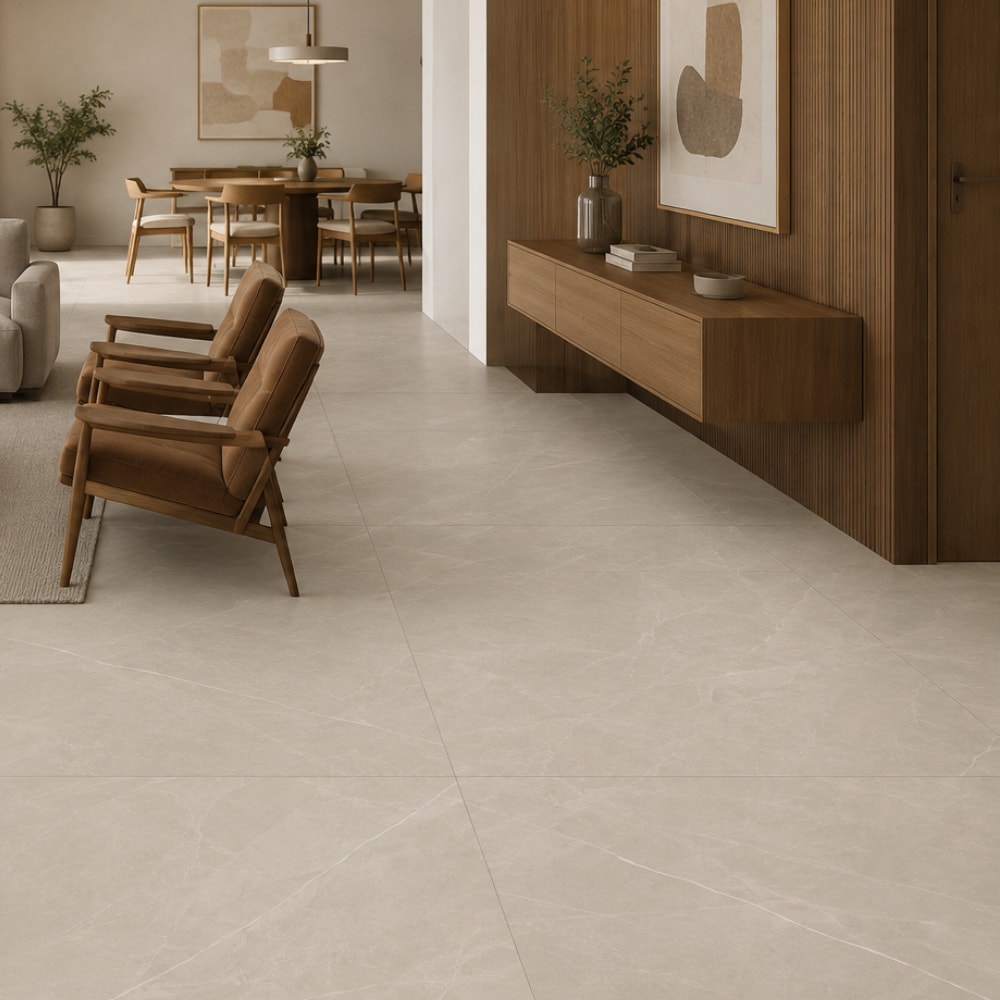 Porcelanato Acetinado Incepa 90x90cm Ortiz Bege Retificado - INC04DI0030