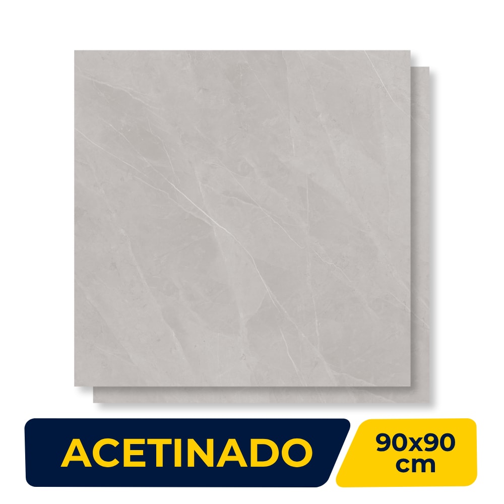 Porcelanato Acetinado Incepa 90x90cm Ortiz Cinza Retificado - INC04DI0028