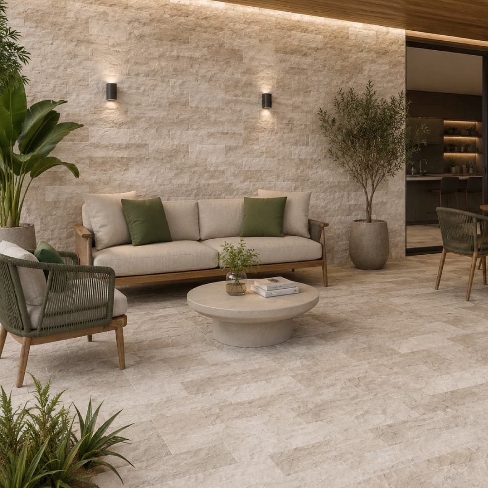 Porcelanato Acetinado Savane 56x113cm Rock Face Matera Retificado