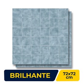 Porcelanato Brilhante 72x72cm Caixa 2,59m² ViaRosa Aquarela Blue Retificado - BR721117