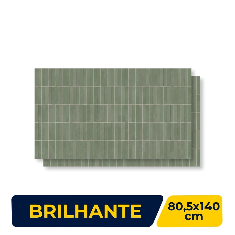 Porcelanato Brilhante Villagres 80,5x140cm Paraíso Esmeralda Retificado - 800090