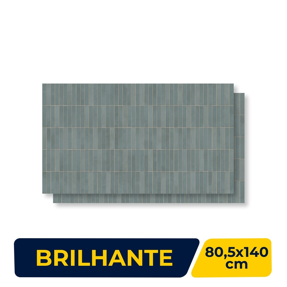 Porcelanato Brilhante Villagres 80,5x140cm Paraíso Safira Retificado - 800089