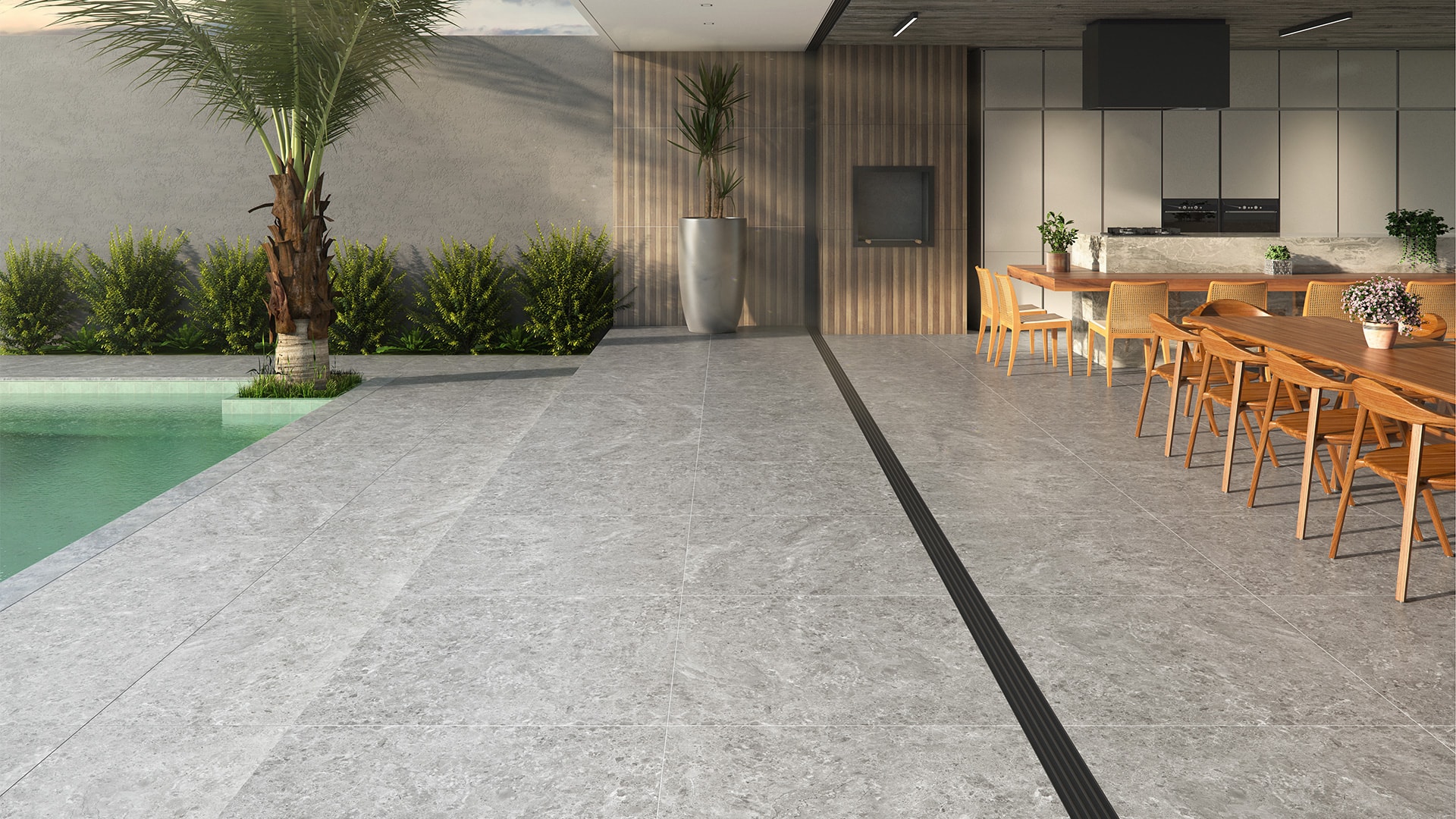 Porcelanato Externo 108X108cm Caixa 2,33m² Villagres Lombardia Silver Retificado