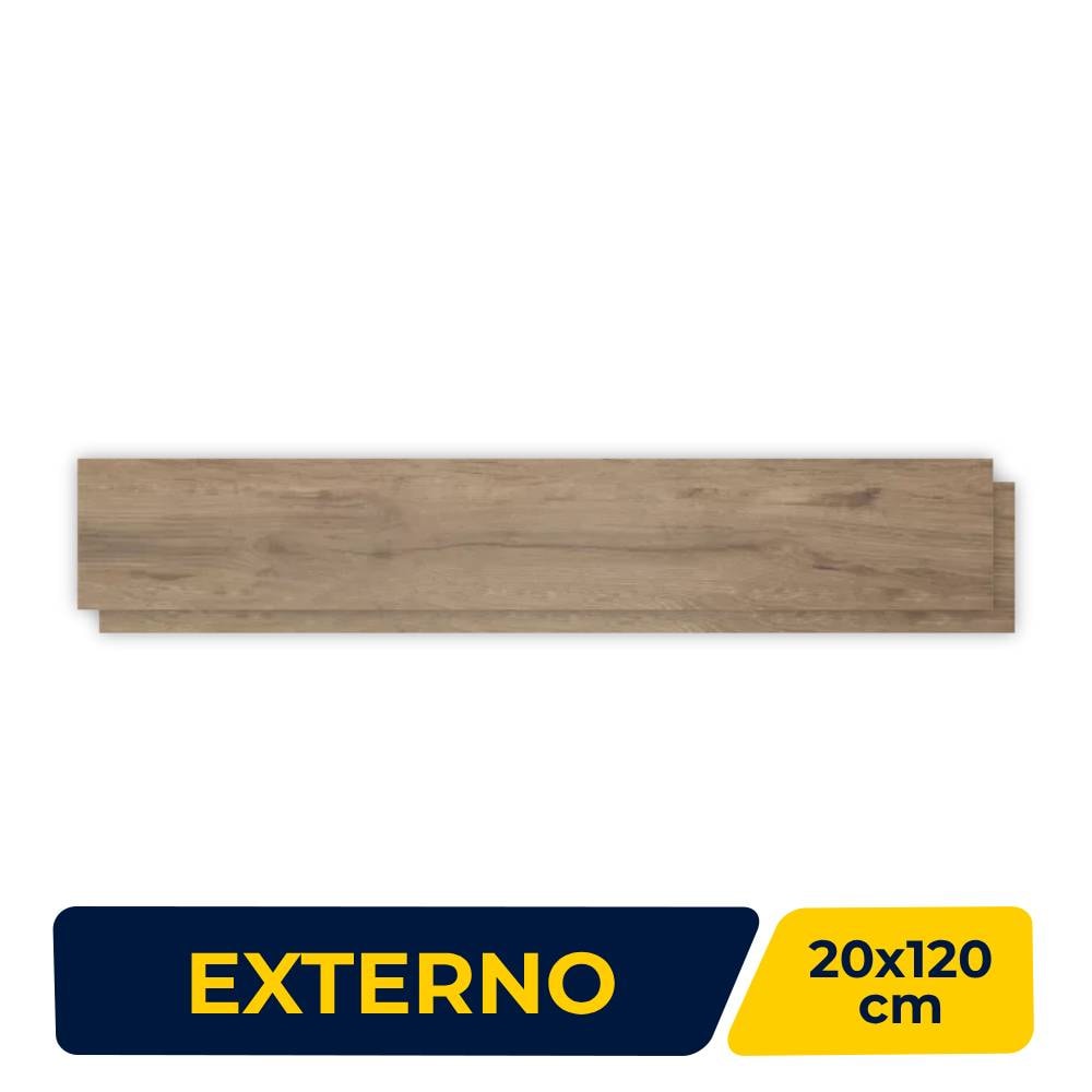 Porcelanato Externo 20x120cm Caixa 1,19m² Portobello Canela Dourada Retificado - 202396